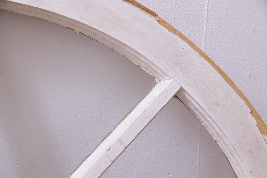 ジャンク品　フランスアンティーク　お洒落なディスプレイにも使えるアーチウィンドウ(明り取り、窓)