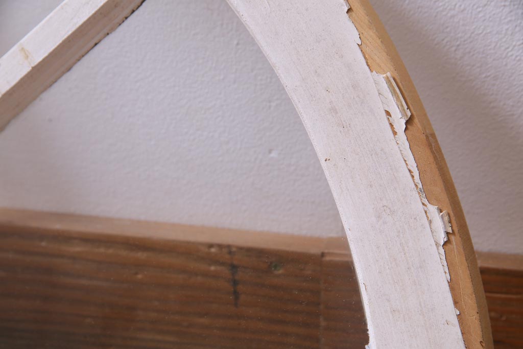 ジャンク品　フランスアンティーク　お洒落なディスプレイにも使えるアーチウィンドウ(明り取り、窓)