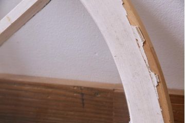 ジャンク品　フランスアンティーク　お洒落なディスプレイにも使えるアーチウィンドウ(明り取り、窓)