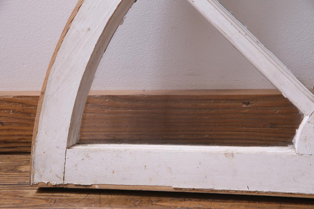 ジャンク品　フランスアンティーク　お洒落なディスプレイにも使えるアーチウィンドウ(明り取り、窓)