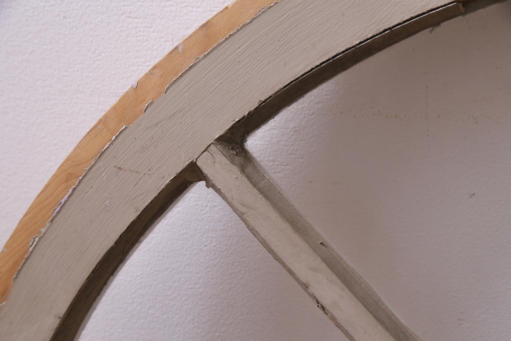 ジャンク品　フランスアンティーク　お洒落なディスプレイにも使えるアーチウィンドウ(明り取り、窓)