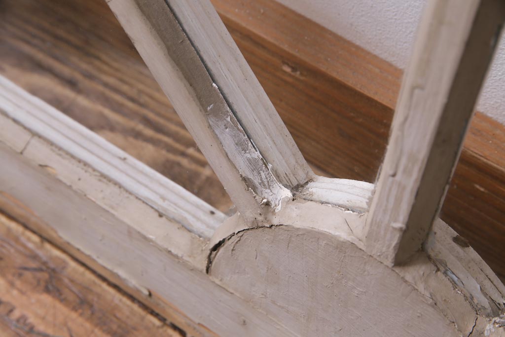 ジャンク品　フランスアンティーク　お洒落なディスプレイにも使えるアーチウィンドウ(明り取り、窓)