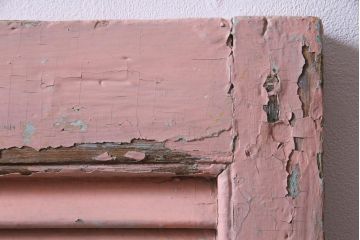 ジャンク品　フランスアンティーク　オリジナルペイントが趣あふれるルーバー扉1対(両開き窓、建具)