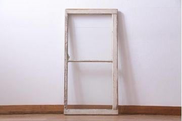 ジャンク品　フランスアンティーク　オリジナルペイント　シャビーな風合いがお洒落なガラス窓