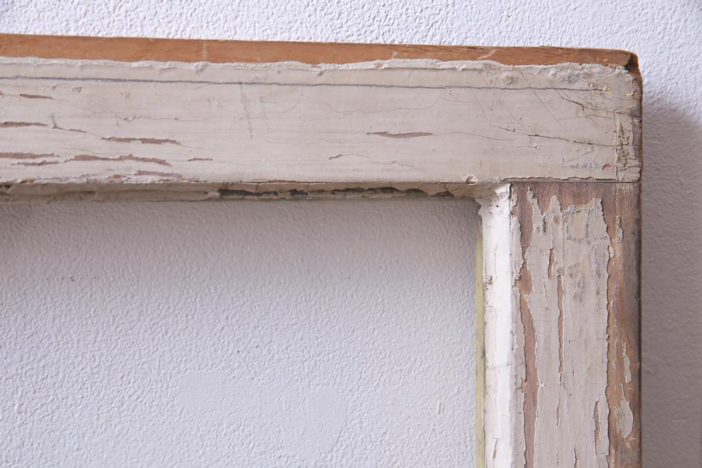 ジャンク品　フランスアンティーク　オリジナルペイント　シャビーな風合いがお洒落なガラス窓