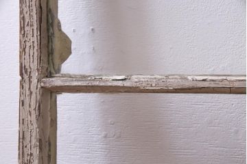 ジャンク品　フランスアンティーク　オリジナルペイント　シャビーな風合いがお洒落なガラス窓