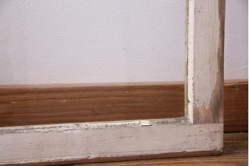 ジャンク品　フランスアンティーク　オリジナルペイント　シャビーな風合いがお洒落なガラス窓