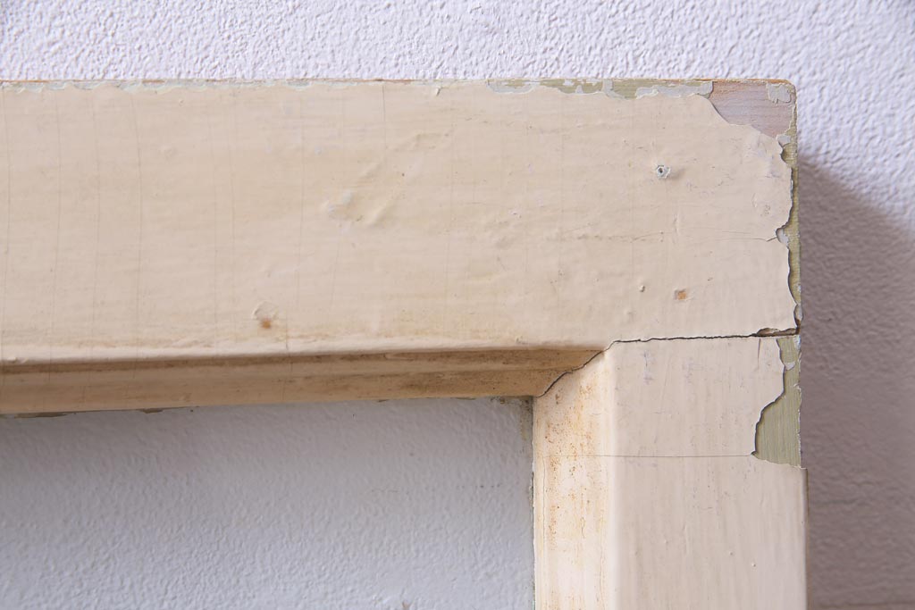 ジャンク品　フランスアンティーク　オリジナルペイント　薄型　シャビーな風合いがお洒落なガラス窓