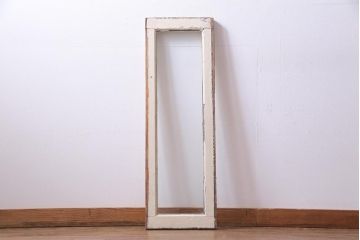 ジャンク品　フランスアンティーク　オリジナルペイント　薄型　シャビーな風合いがお洒落なガラス窓