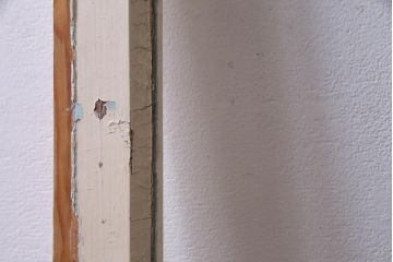 ジャンク品　フランスアンティーク　オリジナルペイント　薄型　シャビーな風合いがお洒落なガラス窓