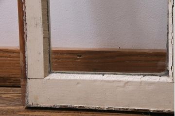 ジャンク品　フランスアンティーク　オリジナルペイント　薄型　シャビーな風合いがお洒落なガラス窓