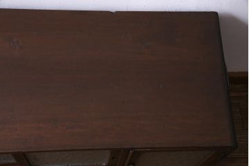 レトロ家具　昭和レトロ　桐材　丸みを帯びたフォルムのリメイクローボード(戸棚、テレビボード)