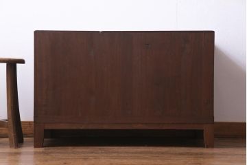 レトロ家具　昭和レトロ　桐材　丸みを帯びたフォルムのリメイクローボード(戸棚、テレビボード)