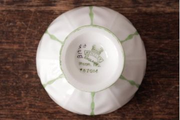 イギリスアンティーク　AYNSLEY(エインズレイ) バタフライ(蝶々)　グリーン　ティーセット(シュガーボウル、クリーマー)