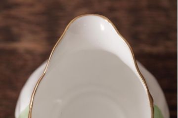 イギリスアンティーク　AYNSLEY(エインズレイ) バタフライ(蝶々)　グリーン　ティーセット(シュガーボウル、クリーマー)