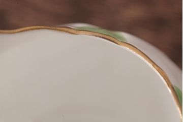 イギリスアンティーク　AYNSLEY(エインズレイ) バタフライ(蝶々)　グリーン　ティーセット(シュガーボウル、クリーマー)