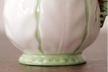 イギリスアンティーク　AYNSLEY(エインズレイ) バタフライ(蝶々)　グリーン　ティーセット(シュガーボウル、クリーマー)