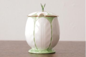 イギリスアンティーク　AYNSLEY(エインズレイ) バタフライ(蝶々)　グリーン　ティーセット(ティーポット、シュガーポット、クリーマー)