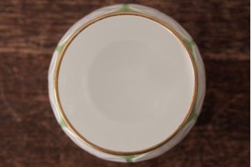 イギリスアンティーク　AYNSLEY(エインズレイ) バタフライ(蝶々)　グリーン　ティーセット(ティーポット、シュガーポット、クリーマー)