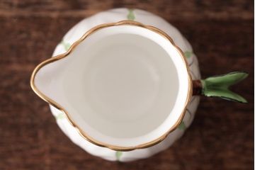 イギリスアンティーク　AYNSLEY(エインズレイ) バタフライ(蝶々)　グリーン　ティーセット(ティーポット、シュガーポット、クリーマー)