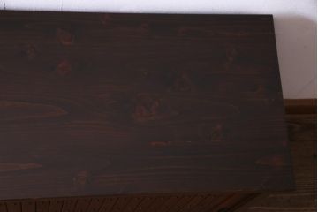 ラフジュ工房オリジナル　リメイク家具　明治期　赤みを帯びた上品な建具を活用した収納棚(ローボード、戸棚)