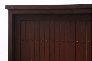 ラフジュ工房オリジナル　リメイク家具　明治期　赤みを帯びた上品な建具を活用した収納棚(ローボード、戸棚)