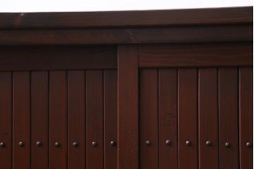 ラフジュ工房オリジナル　リメイク家具　明治期　赤みを帯びた上品な建具を活用した収納棚(ローボード、戸棚)