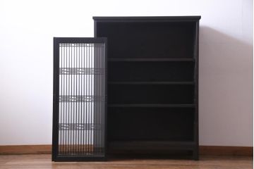 ラフジュ工房オリジナル　古い書院戸を活かした和モダンな脚付き戸棚(組子、収納棚)(1)