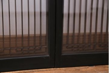 ラフジュ工房オリジナル　古い書院戸を活かした和モダンな脚付き戸棚(組子、収納棚)(2)