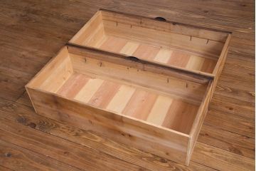 アンティーク家具　和製アンティーク　鉄脚付リメイク　シンプルな丸い金具の箪笥ローボード(リビングボード、引き出し、チェスト)