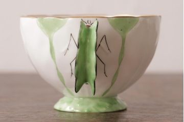 イギリスアンティーク　AYNSLEY(エインズレイ) バタフライ(蝶々)　カップ&ソーサー2客セット(洋食器)