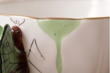 イギリスアンティーク　AYNSLEY(エインズレイ) バタフライ(蝶々)　カップ&ソーサー2客セット(洋食器)