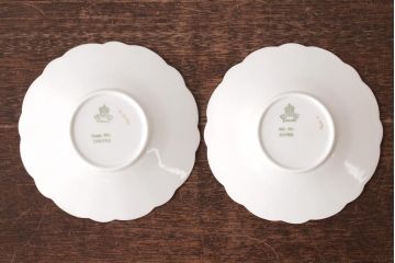 イギリスアンティーク　AYNSLEY(エインズレイ) バタフライ(蝶々)　カップ&ソーサー2客セット(洋食器)