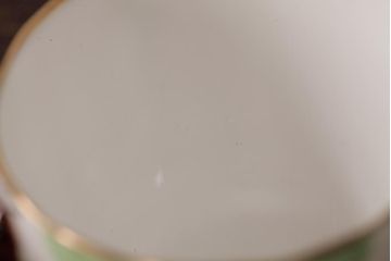 イギリスアンティーク　AYNSLEY(エインズレイ) バタフライ(蝶々)　デミタスカップ&ソーサー2客セット(洋食器)(1)