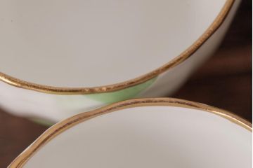 イギリスアンティーク　AYNSLEY(エインズレイ) バタフライ(蝶々)　デミタスカップ&ソーサー2客セット(洋食器)(1)