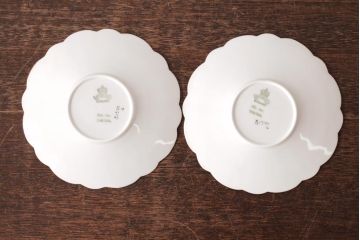 イギリスアンティーク　AYNSLEY(エインズレイ) バタフライ(蝶々)　デミタスカップ&ソーサー2客セット(洋食器)(1)