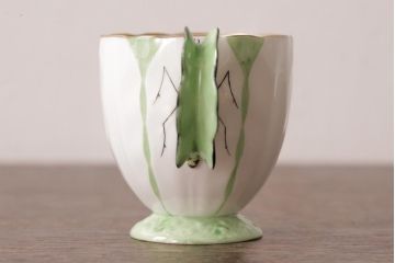 イギリスアンティーク　AYNSLEY(エインズレイ) バタフライ(蝶々)　デミタスカップ&ソーサー2客セット(洋食器)(2)