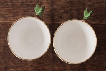 イギリスアンティーク　AYNSLEY(エインズレイ) バタフライ(蝶々)　デミタスカップ&ソーサー2客セット(洋食器)(2)