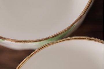 イギリスアンティーク　AYNSLEY(エインズレイ) バタフライ(蝶々)　デミタスカップ&ソーサー2客セット(洋食器)(2)