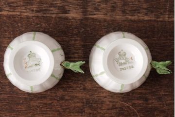 イギリスアンティーク　AYNSLEY(エインズレイ) バタフライ(蝶々)　デミタスカップ&ソーサー2客セット(洋食器)(2)