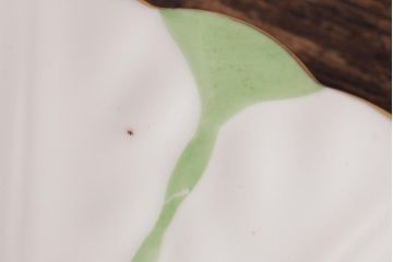 イギリスアンティーク　AYNSLEY(エインズレイ) バタフライ(蝶々)　デミタスカップ&ソーサー2客セット(洋食器)(2)