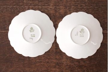 イギリスアンティーク　AYNSLEY(エインズレイ) バタフライ(蝶々)　デミタスカップ&ソーサー2客セット(洋食器)(2)