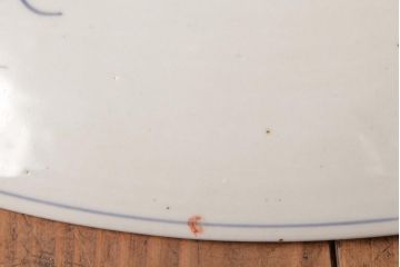 古民具・骨董　色絵　鮮やかな色使いが目を引く鳳凰紋の二尺大皿(絵皿、飾り皿)
