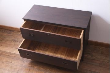 アンティーク家具　和製アンティーク　鉄脚付リメイク　銅金具　総桐材の上質な箪笥リビングボード(ローボード、チェスト、和タンス、桐箪笥、桐たんす)(1)