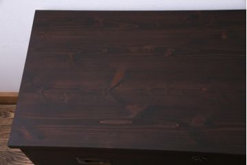 アンティーク家具　和製アンティーク　鉄脚付リメイク　銅金具　総桐材の上質な箪笥リビングボード(ローボード、チェスト、和タンス、桐箪笥、桐たんす)(2)