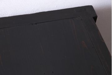 アンティーク家具　和製アンティーク　ヒノキ材　濃い色合いとなめらかな木目の帳場箪笥(時代箪笥、和タンス)