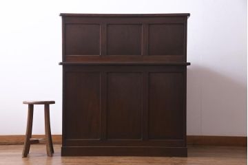 アンティーク家具　和製アンティーク　ナラ材　重厚な佇まいが風格感じるロールトップデスク(片袖机)
