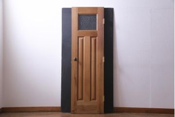 フランスアンティーク　幅狭　ナチュラルな風合いが温かみを感じる木製ガラスドア(木製扉)