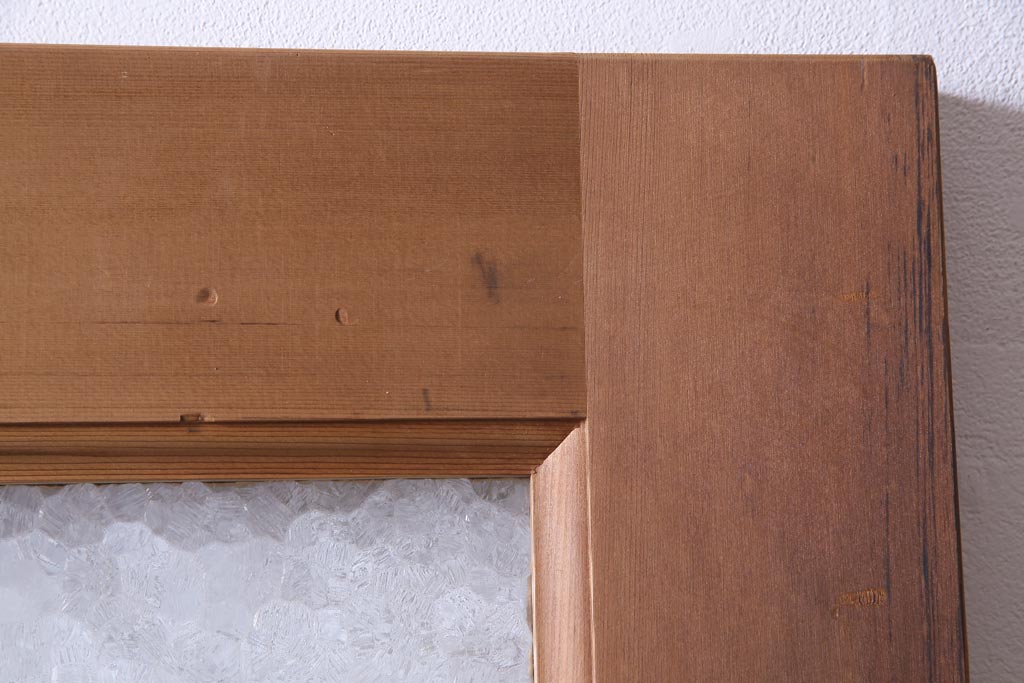 フランスアンティーク　幅狭　ナチュラルな風合いが温かみを感じる木製ガラスドア(木製扉)