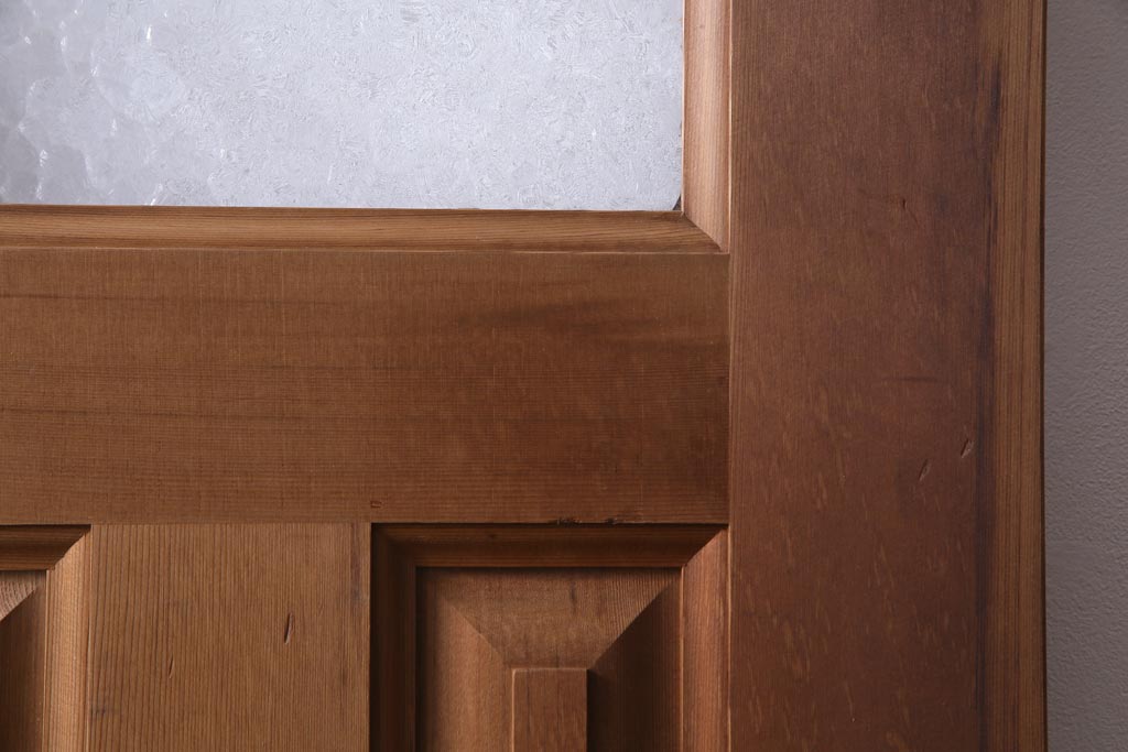 フランスアンティーク　幅狭　ナチュラルな風合いが温かみを感じる木製ガラスドア(木製扉)